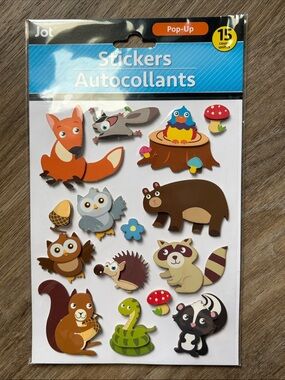❤️$4 Jot Stickers Woodland Animals 15 Stickers in Package